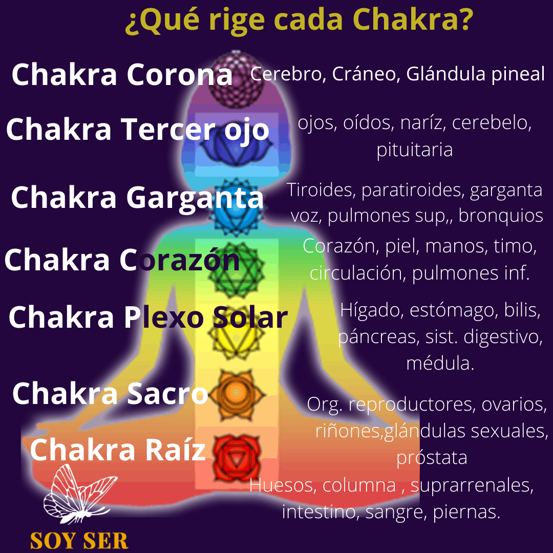 ¿Qué rige cada uno de tus chakras?